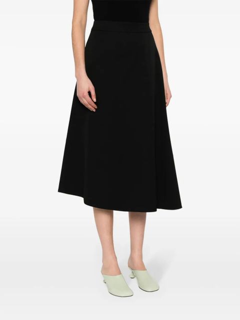 Jil Sander asymmetric midi skirt - Black