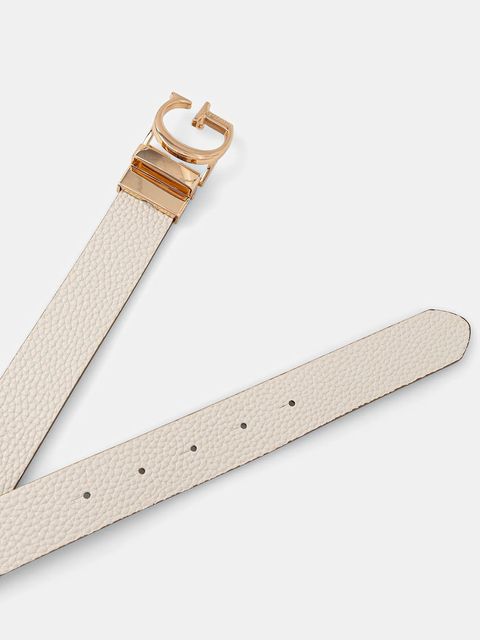 Guess pasek dwustronny CALISTA damski kolor beżowy BW9266 P5330