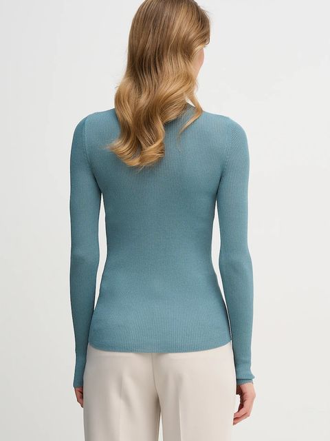 Sisley sweter damski kolor turkusowy lekki 19EQM2024