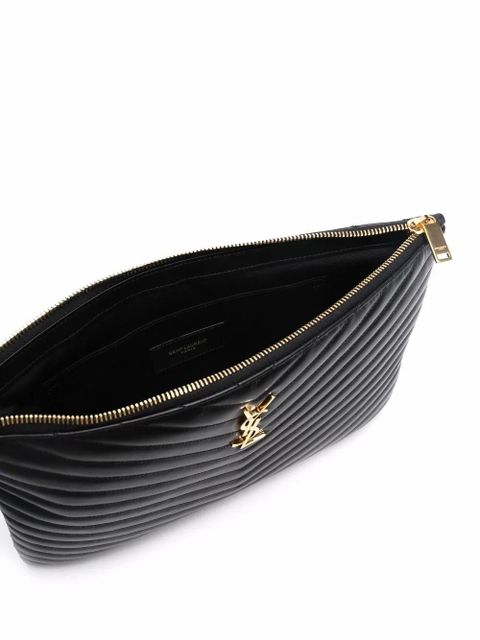 Saint Laurent quilted monogram clutch bag - Black