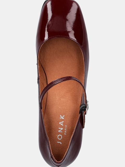 Jonak czółenka skórzane ALIENOR VERNIS kolor bordowy na słupku 6001484