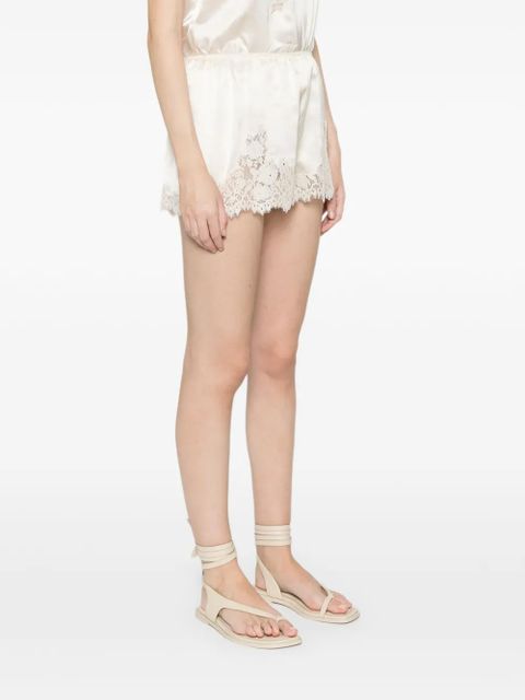 DÔEN Iona lace-trim mini shorts - Neutrals