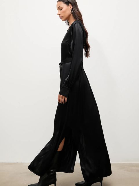 Answear.LAB sukienka kolor czarny maxi prosta