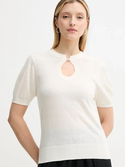 By Malene Birger sweter z domieszką wełny TALA damski kolor beżowy lekki 103209