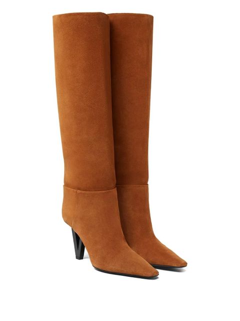 Versace pointed-toe knee-high boots - Brown - zdjęcie produktu nr 2