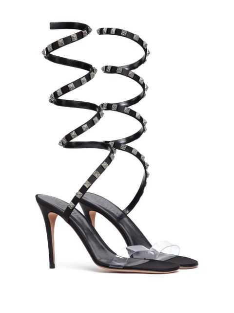 Valentino Garavani Rockstud 100 leather sandals - Black - zdjęcie produktu nr 2