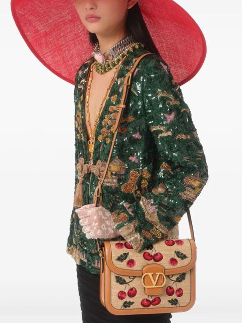 Valentino Garavani 9to5 Cherryfic-motif shoulder bag - Neutrals