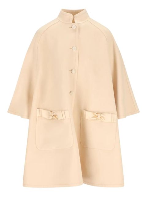 Valentino Garavani bow-embellished cape coat - Neutrals - zdjęcie produktu nr 1
