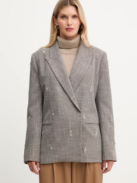 Simona Corsellini marynarka kolor brązowy dwurzędowa A25CPGI00301 - zdjęcie produktu nr 1