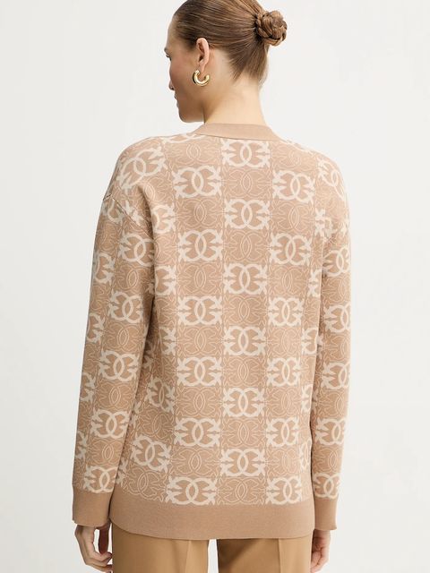 Pinko kardigan damski kolor brązowy 106042 A2YD