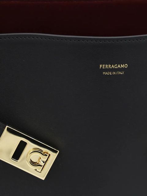 Ferragamo logo-print shoulder bag - Black