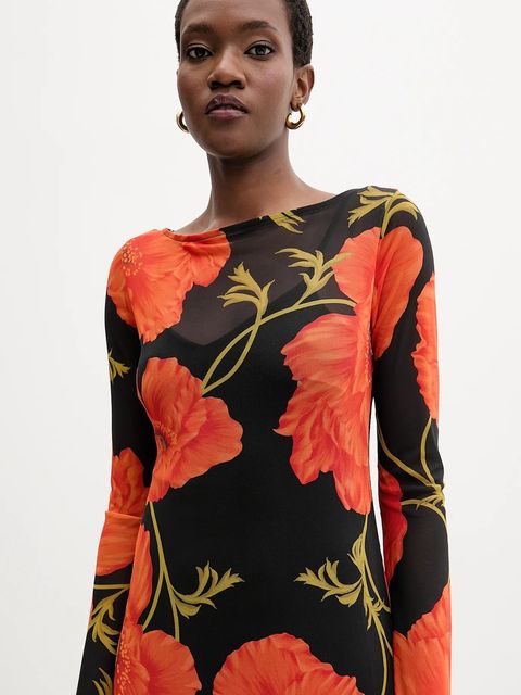 Never Fully Dressed sukienka kolor czarny maxi rozkloszowana NFDDR3016