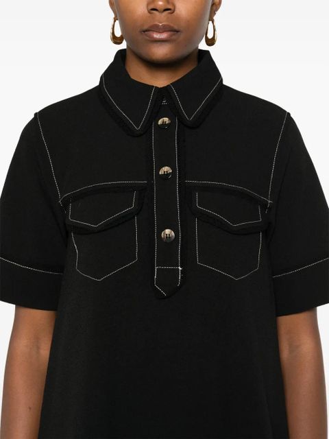 GANNI crepe mini dress - Black