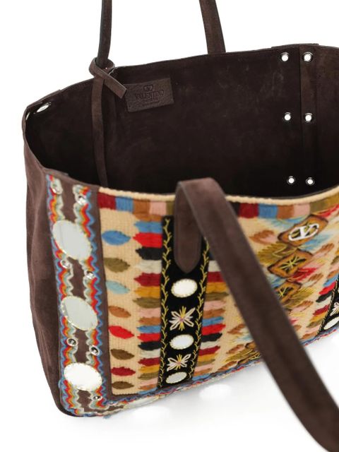 Valentino Garavani Nellcôte embroidered tote bag - Brown - zdjęcie produktu nr 2