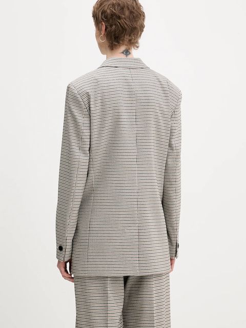 HUGO marynarka Amalisa kolor beżowy jednorzędowa wzorzysta 50554439 - zdjęcie produktu nr 2