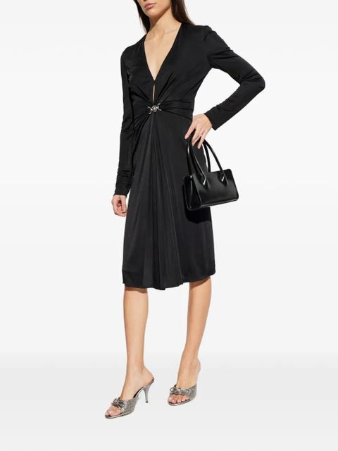 Versace Medusa-plaque draped dress - Black - zdjęcie produktu nr 2