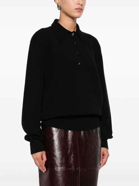 Róhe knitted polo top - Black