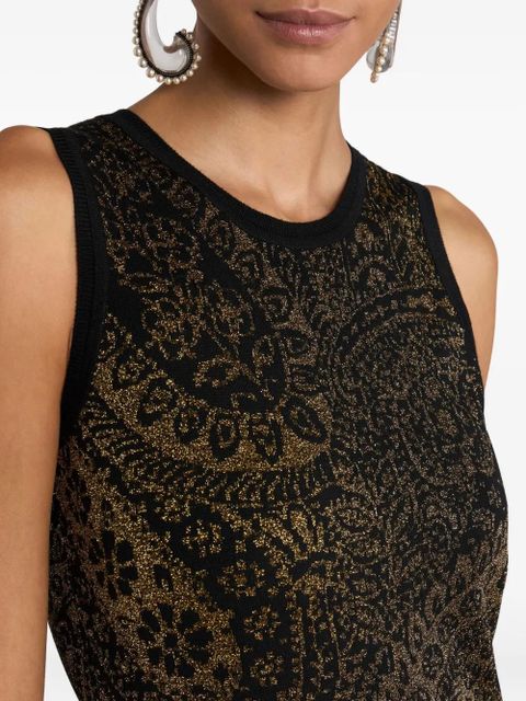 ETRO sleeveless paisley motif maxi dress - Black