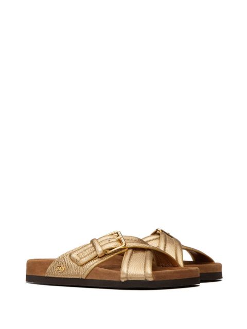 Valentino Garavani 30mm Fussfriend metallic sandals - Gold