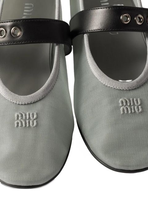 Miu Miu Mesh fabric ballerinas - Grey