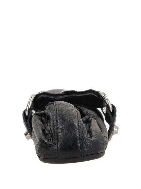 Balenciaga leather ballerina shoes - Black