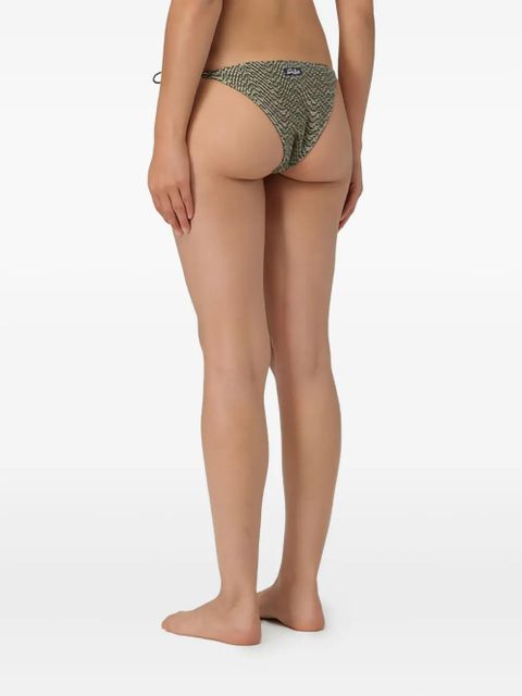 MC2 Saint Barth textured tie-side bikini bottom - Green