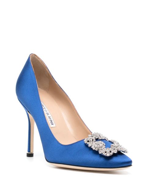 Manolo Blahnik Hangisi satin pumps - Blue