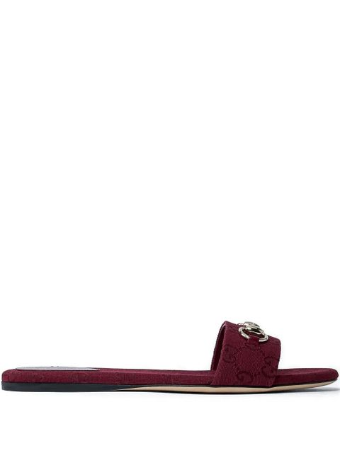 Gucci Horsebit logo slides - Red - zdjęcie produktu nr 1