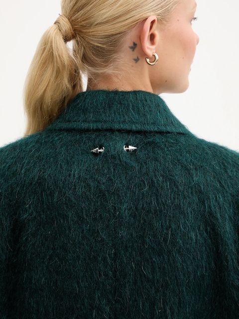 Patrizia Pepe płaszcz z dodatkiem wełny kolor zielony 2O0210 A654