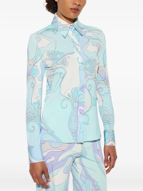 PUCCI orchidee-print shirt - Blue