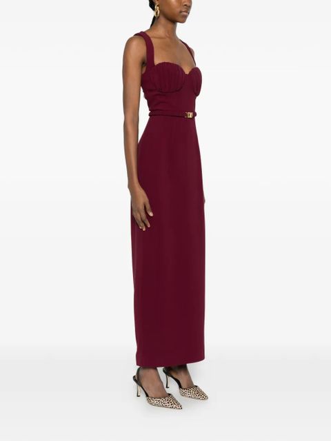Rowen Rose belt-detail maxi dress - Red
