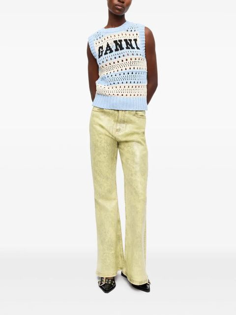 GANNI striped knit tank top - Blue