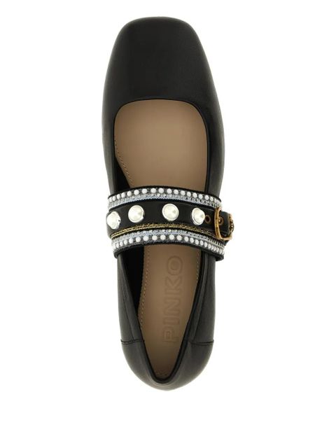 PINKO embellished-buckle ballet flats - Black