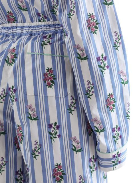 Dolce & Gabbana poplin trousers with thread floral embroidery - Blue