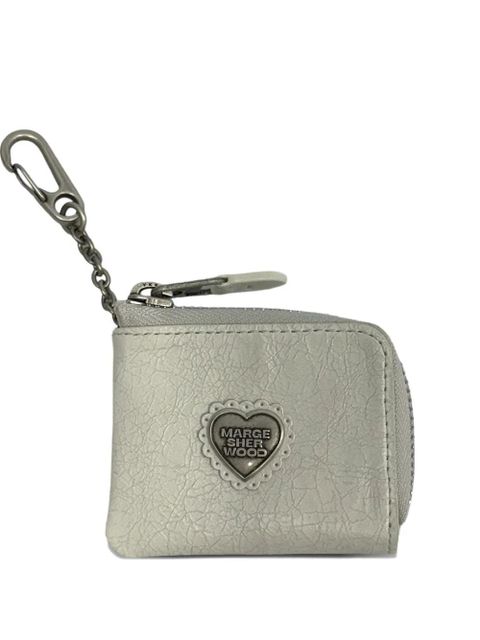 Marge Sherwood x Peanuts heart mini cracked leather wallet - Grey - zdjęcie produktu nr 1