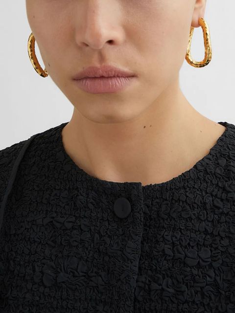 Jil Sander hammered hoop earrings - Gold