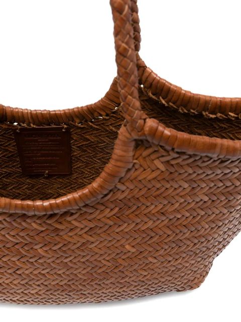 DRAGON DIFFUSION woven basket handle backpack - Brown