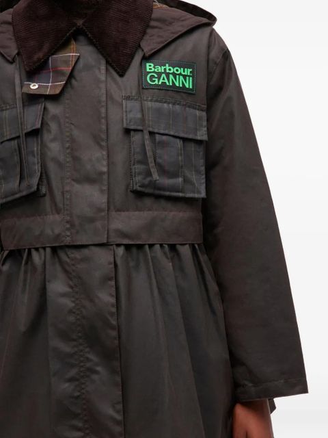 GANNI x Barbour tartan peplum jacket - Brown