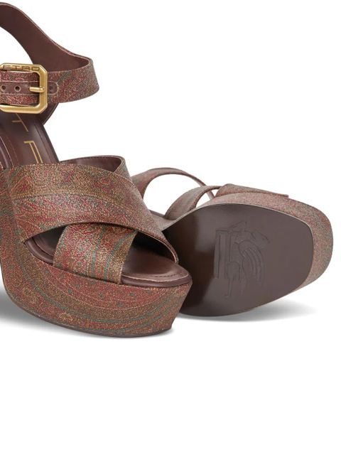 ETRO 100mm paisley platform sandals - Brown - zdjęcie produktu nr 2