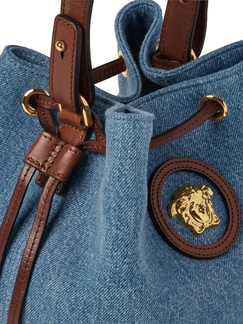 Versace La Medusa logo-plaque drawstring-fasteningtote bag - Blue