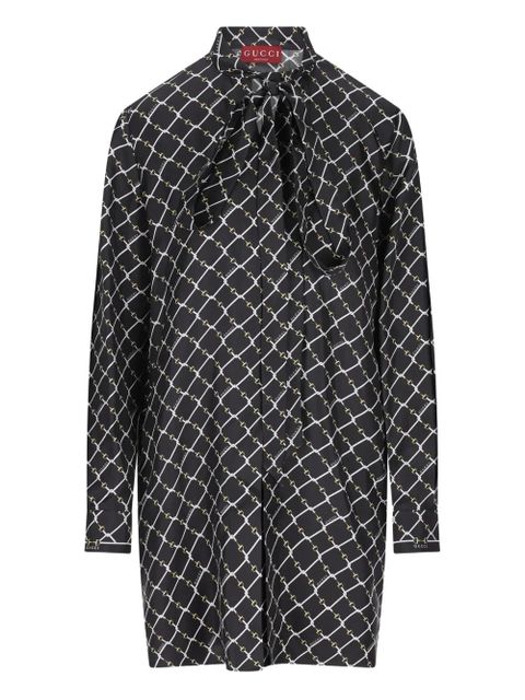 Gucci tie printed silk mini dress - Black - zdjęcie produktu nr 1