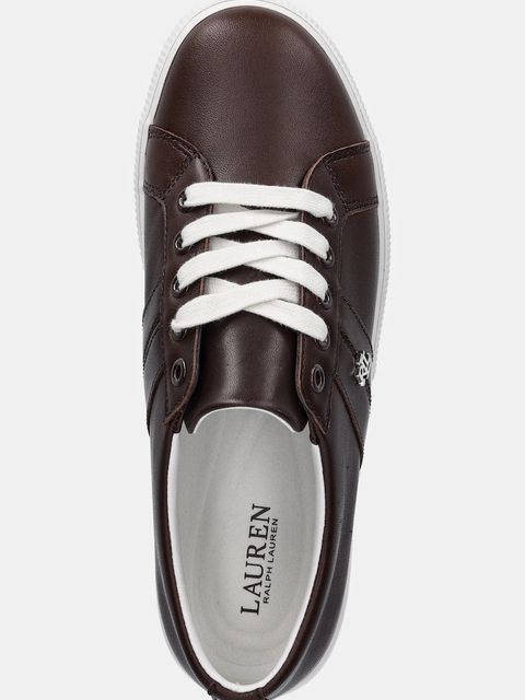 Lauren Ralph Lauren sneakersy skórzane Janson II damskie kolor brązowy 802P02448001