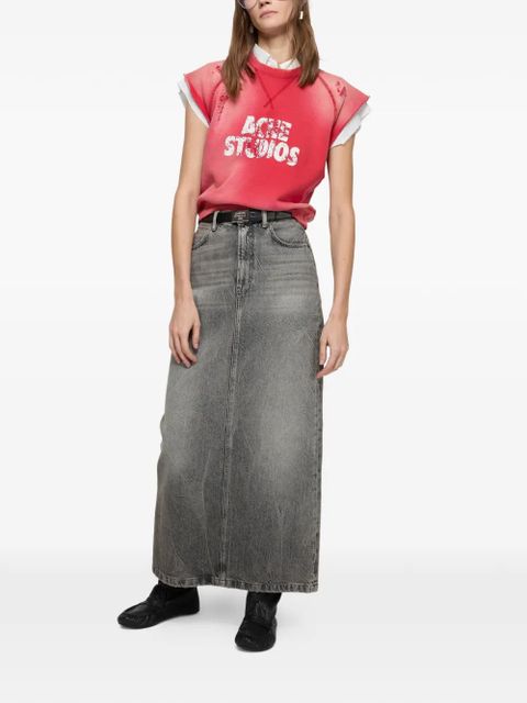 Acne Studios distressed graphic top - Red - zdjęcie produktu nr 2