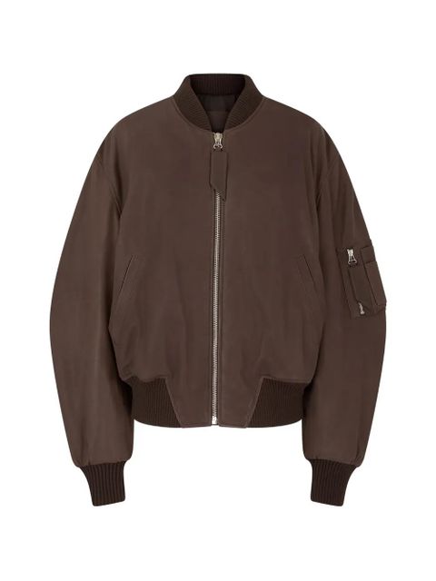 The Attico Anja zip-up bomber jacket - Brown - zdjęcie produktu nr 1