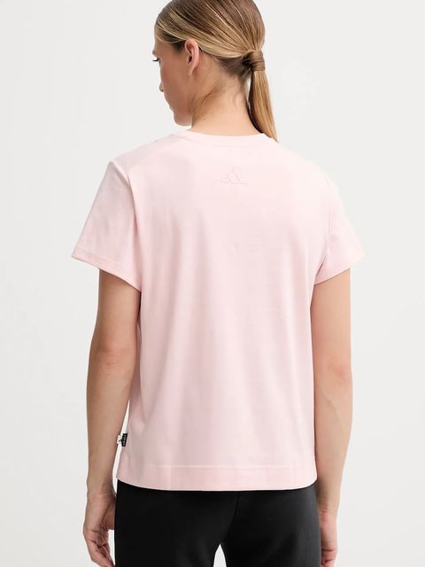 adidas t-shirt bawełniany Cat damski kolor różowy JV8514