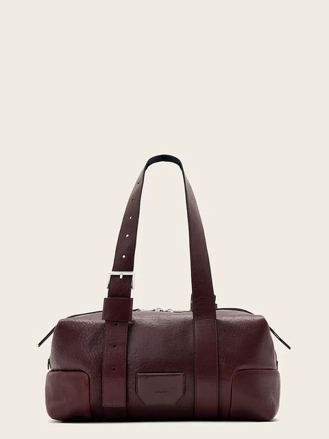 AllSaints torebka skórzana kolor bordowy W493XD - zdjęcie produktu nr 1