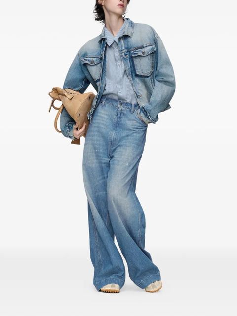 Maison Margiela striped long-sleeved shirt - Blue