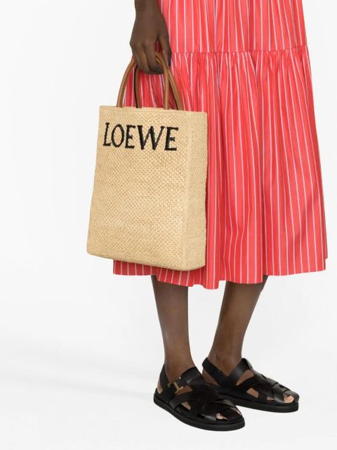 LOEWE A4 raffia tote bag - Neutrals