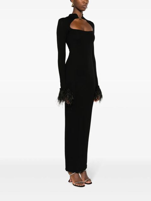 MANURÍ Cindy square-neck long dress - Black