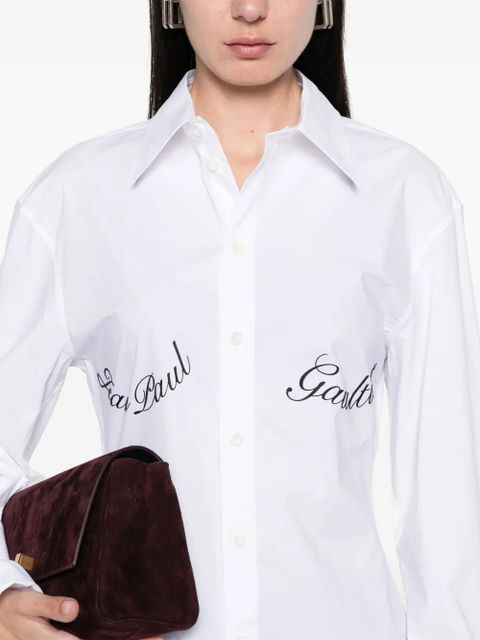 Jean Paul Gaultier printed poplin shirt - White